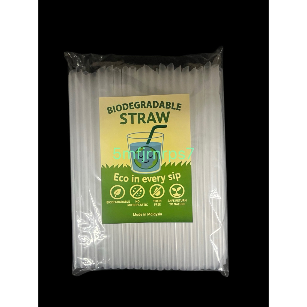 9” 8mm Biodegradasi Straw Tajam / Biodegradable Straight Straw Sharp ...