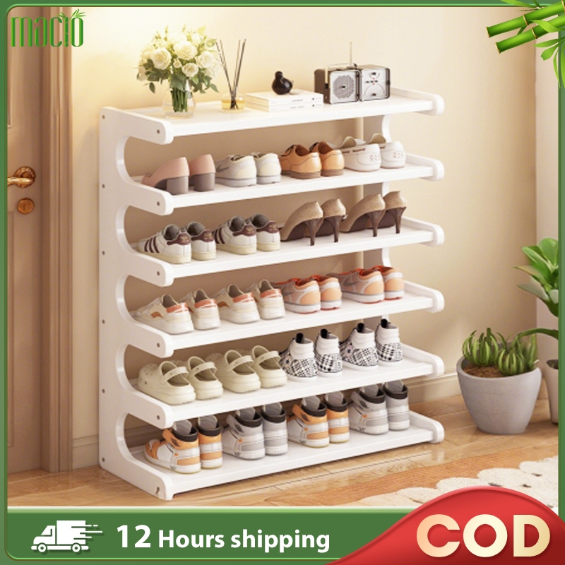 🔥Hot Sales Bamboo Shoe Rack Rak Kasut Kayu 2-6 Layers 50/70/80CM Shoe ...