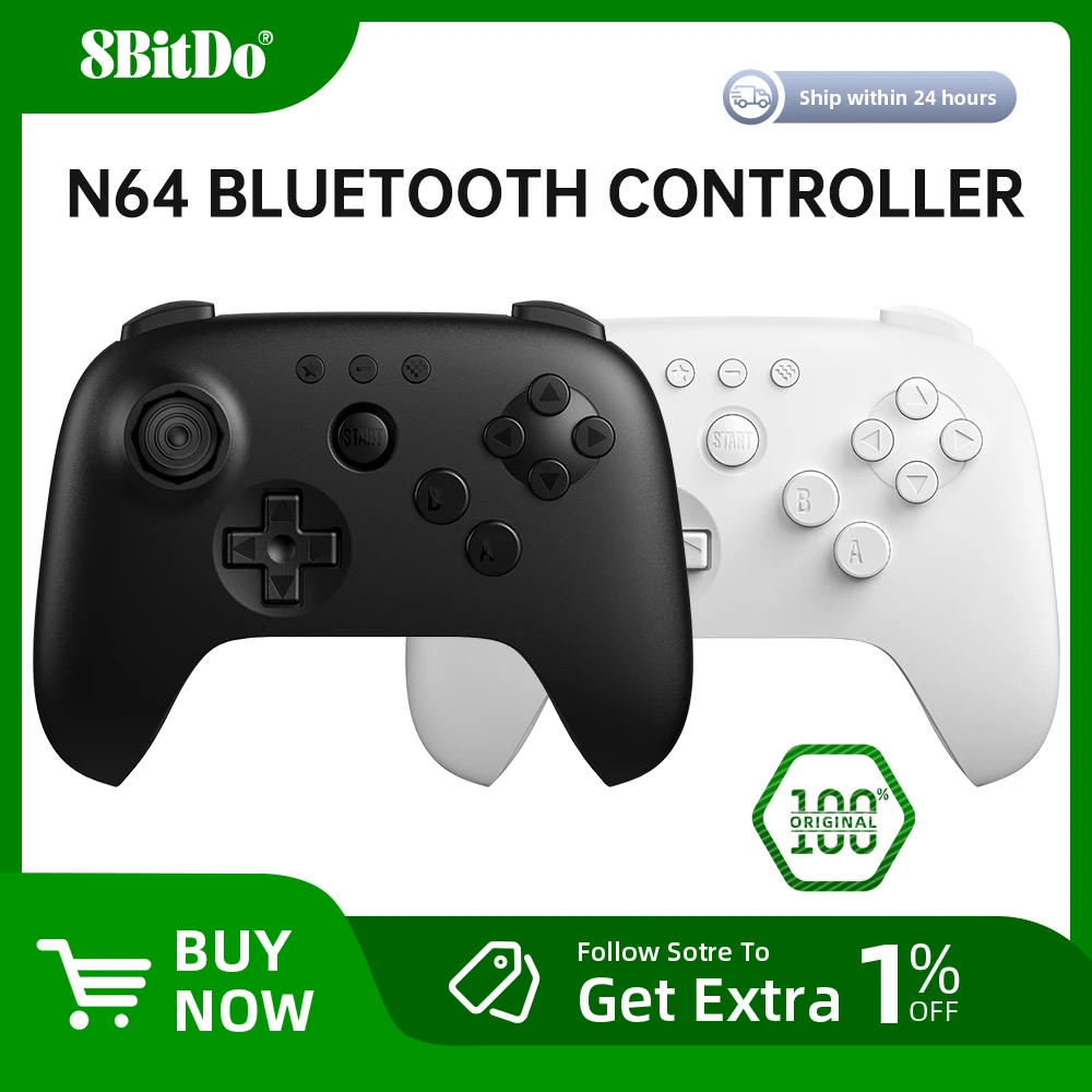 New 8Bitdo N64 Bluetooth Controller for Analogue 3D, Switch, Windows ...