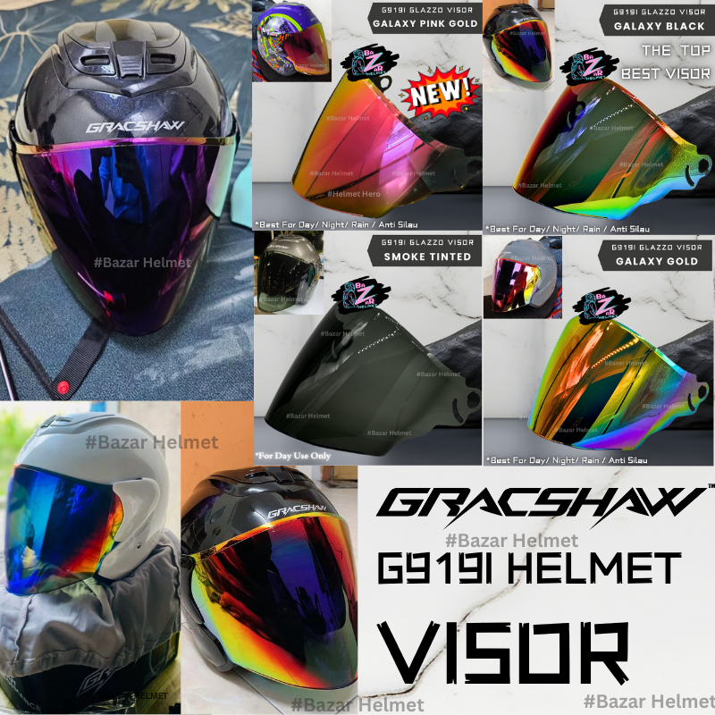 VISOR) 100% Original Gracshaw Helmet G919i Glazzo Mono Animalia