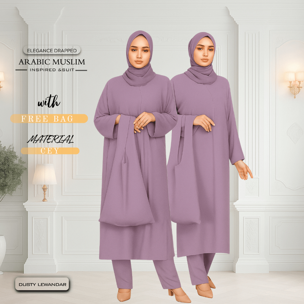 🔥 LATEST DROP🔥 ! Premium Muslimah Suit Set WARDA | Elegant Arabic Style ...