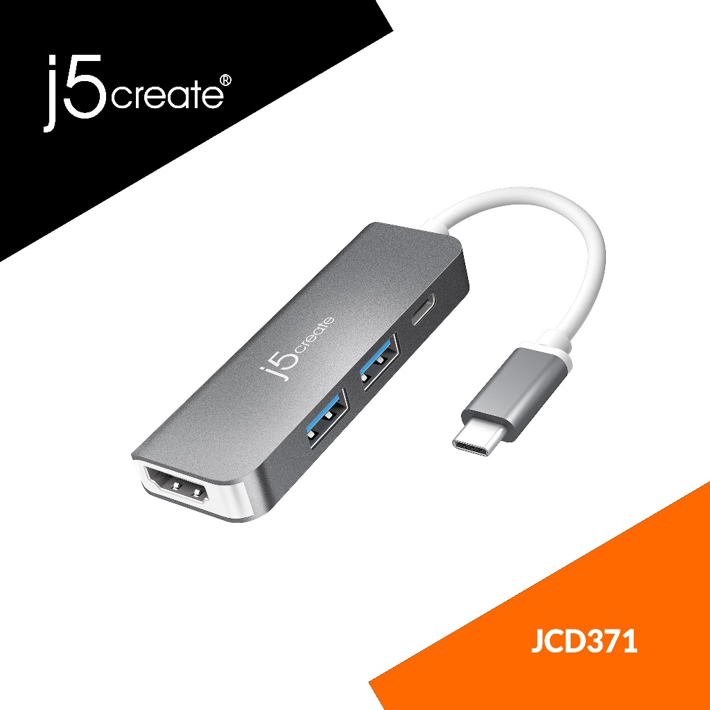 J5CREATE JCD371 USB-C® to HDMI™ & USB™ 3.1 2-Port with Power Delivery ...