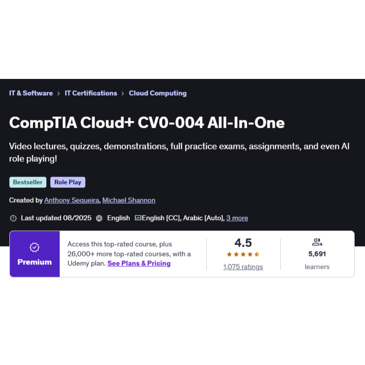 CompTIA Cloud+ CV0-004 All-In-One | Shopee Malaysia