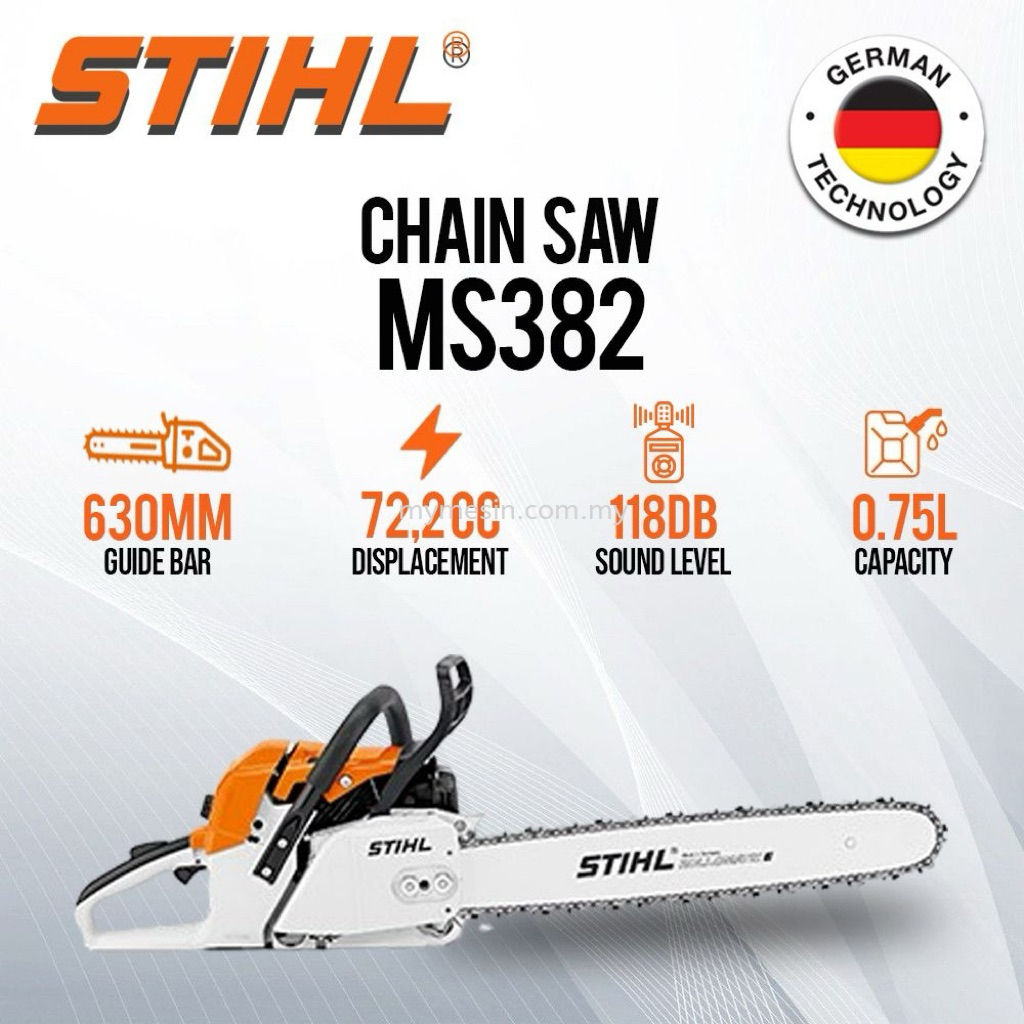 STIHL Chainsaw MS382 (20” or 25” Guide Bar c/w Chain) [100% ORIGINAL ...