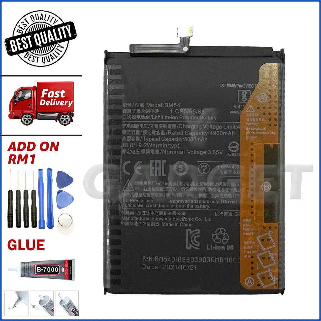 BATTERY REPLACEMENT FOR RED NOTE 9 / NOTE 9T (5G) BM54 (5000mAh ...