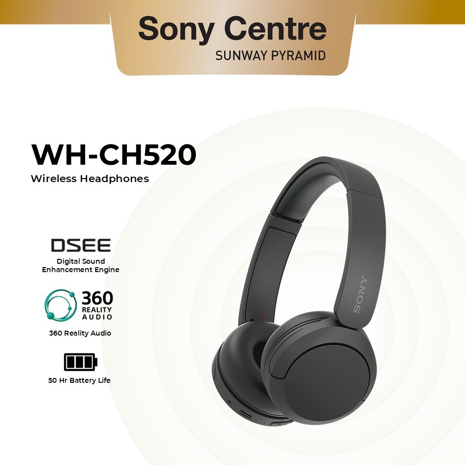Sony WH-CH520 Wireless Headphones CH520 50 Hours Battery CH520