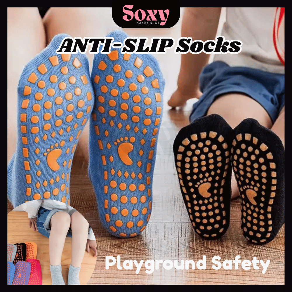 SOXY Anti-Slip Socks Kids-Adult | Playground Themepark Socks | Grip ...