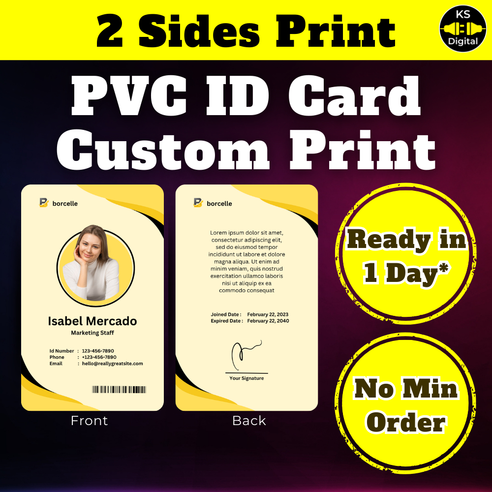 🔥[2 Sides Print] - Full Color PVC ID Card Custom Print/Staff Card ...