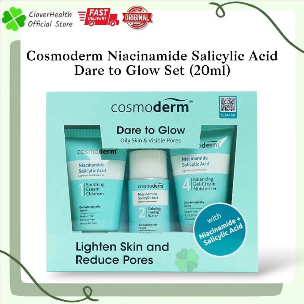 Cosmoderm Niacinamide Salicylic Acid Dare To Glow Set 20ml | Shopee ...
