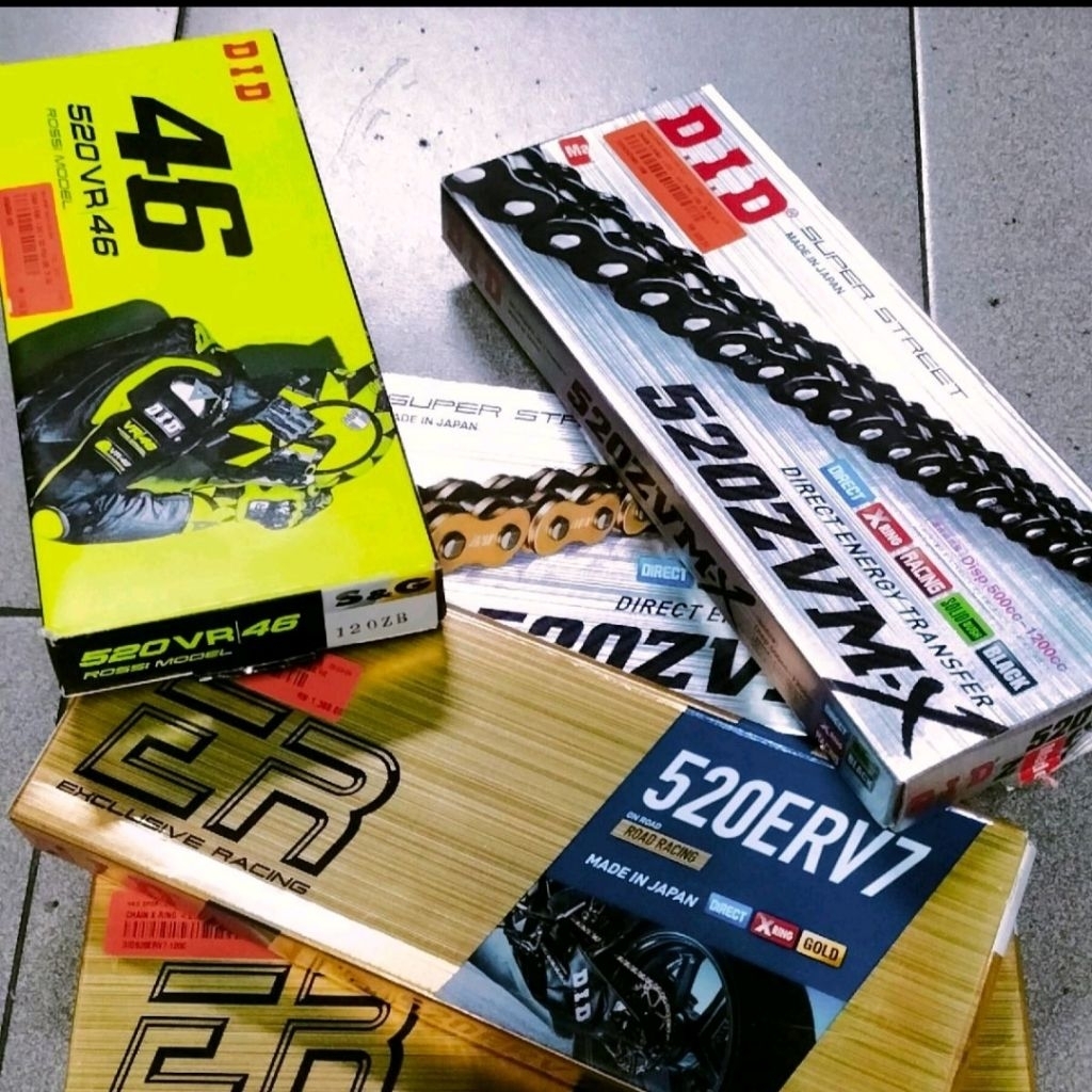 ORIGINAL MOTORCYCLE SPROCKET CHAIN DID JAPAN SIZE 520 :VR46, ERV7, ZVM ...