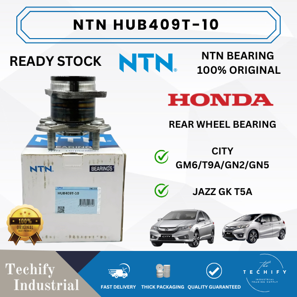 NTN Rear Hub Wheel Bearing HUB409T-10 HONDA CITY T9A/GM6/CITY GN2/GN5 ...