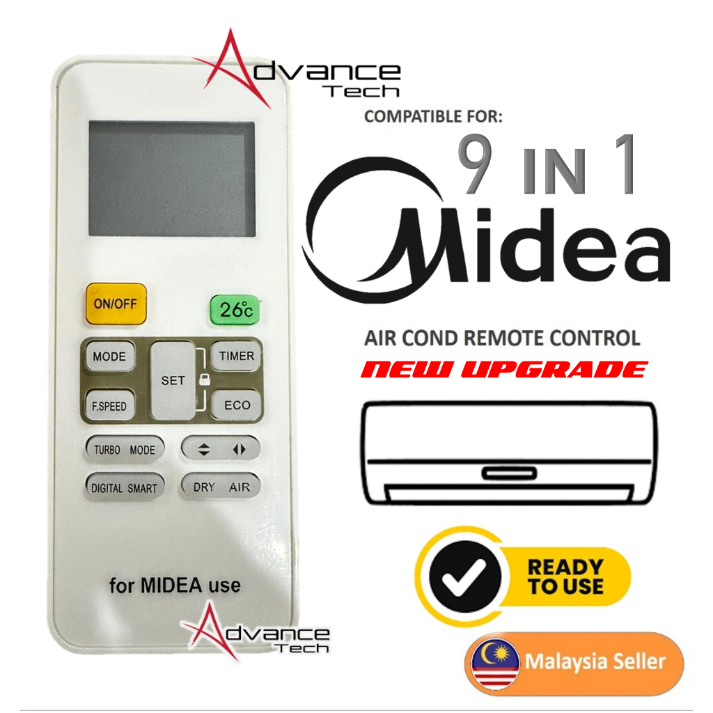 MIDEA UNIVERSAL REMOTE CONTROL KT-MD01 Remote AIR AIRCOND CONDITIONER ...