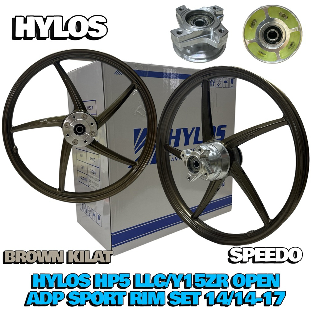 LC/Y15ZR HYLOS HP5 CUSTOM SPORT RIM SET NEW SIAP HUB RUBBER 14/14-17 ...