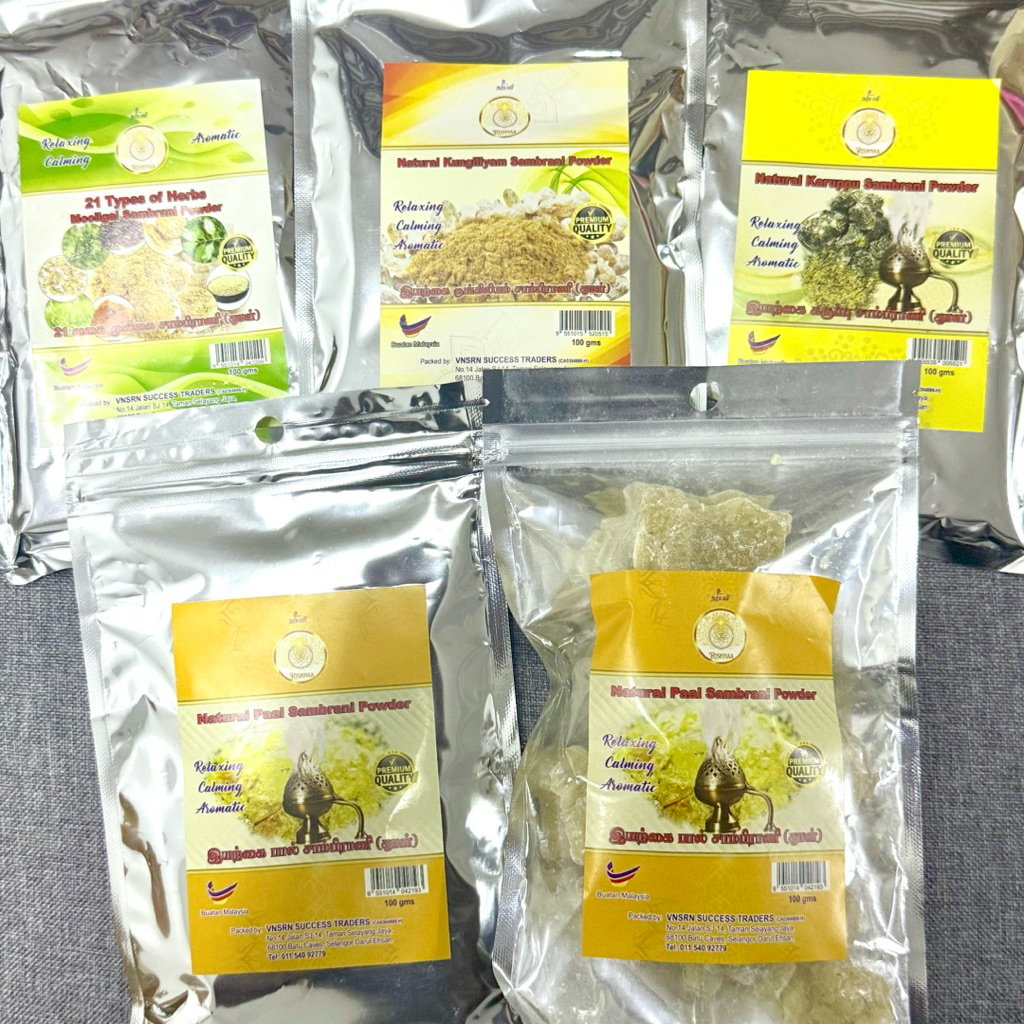 VNSRN Sambrani Powder 安息香粉 (100g)-Mooligai Sambrani,Kunguliyam Sambrani ...