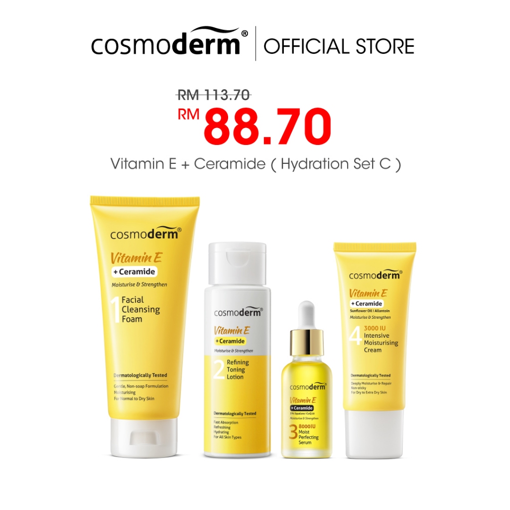 Cosmoderm Vitamin E + Ceramide (Hydration Set C) | Shopee Malaysia