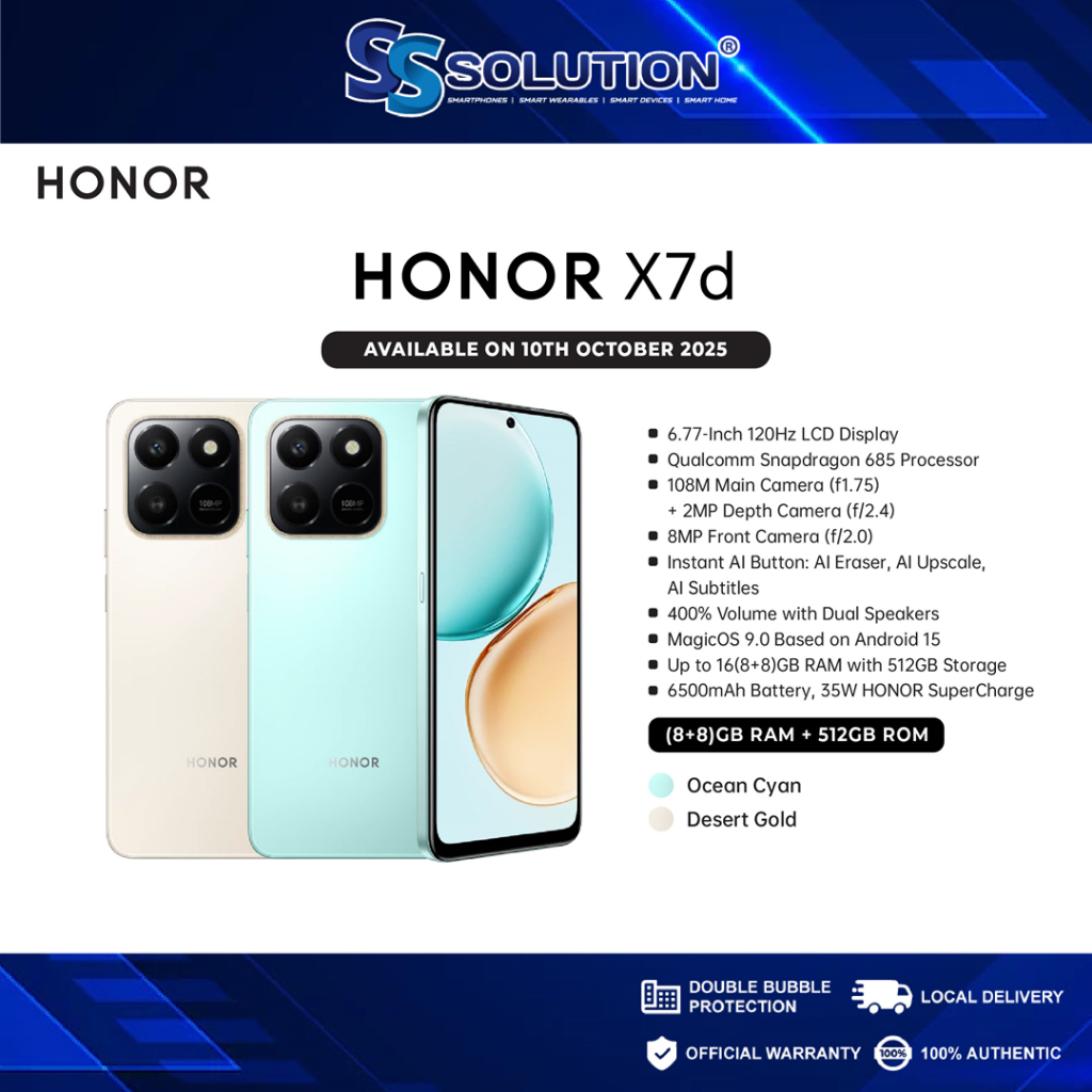 HONOR X7D 4G 16(8+8)GB+512GB) 6.77