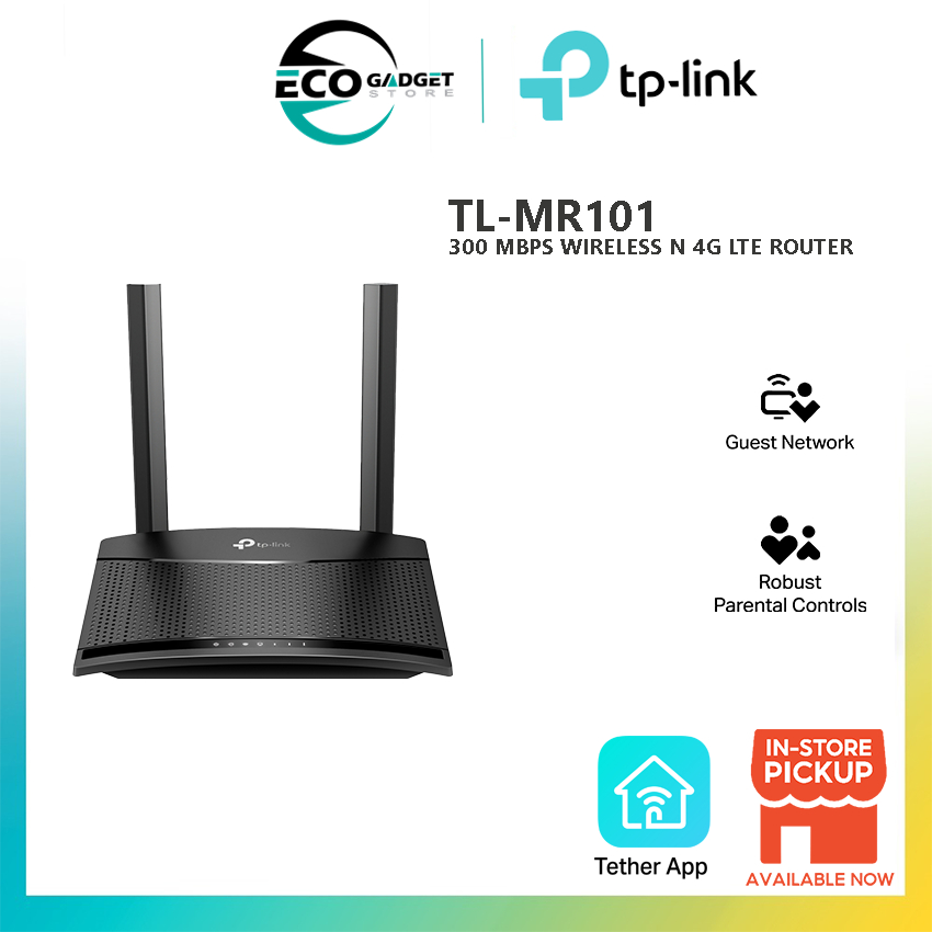 TP-Link 4G Routers TL-MR101 300 Mbps Wireless N 4G LTE Router Plug and ...