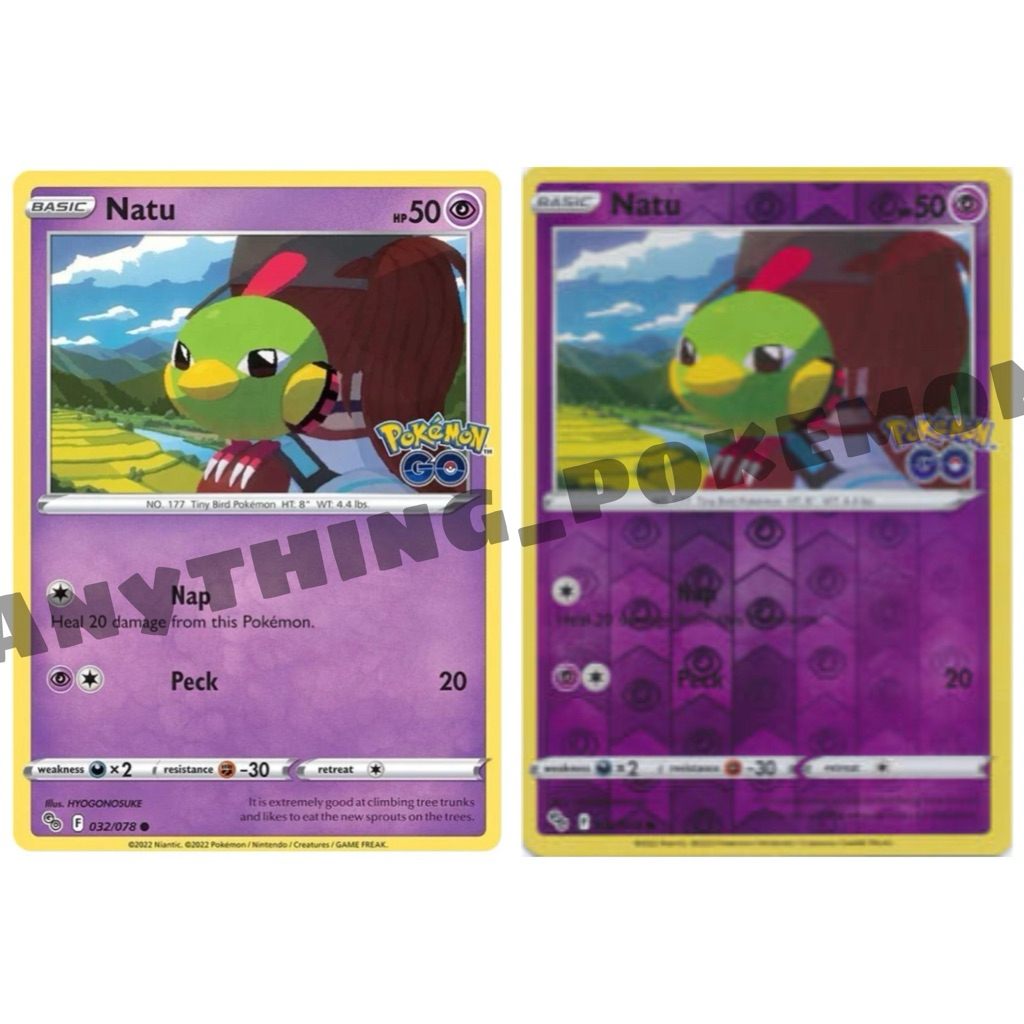 Pokemon Card - Natu (032/078) - NORMAL/REVERSE HOLO - Pokemon Go ...
