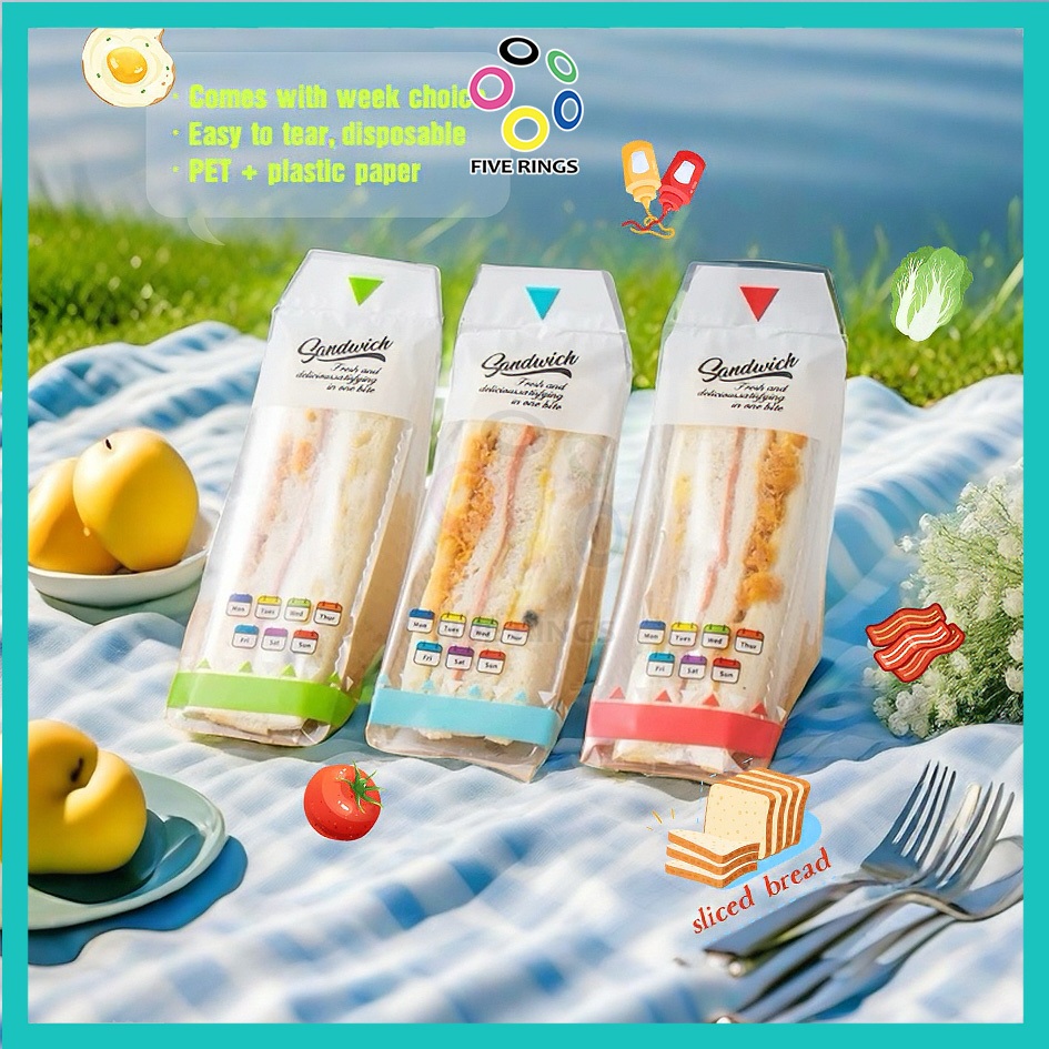 100pcs BOPP Sandwich Packaging Bag Package Plastic Wrap Wrapping Easy ...
