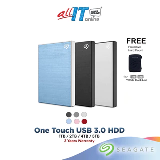 Seagate One Touch USB 3.0 Aluminum Portable Slim External Hard Disk Drive HDD (1TB/2TB/4TB/5TB)