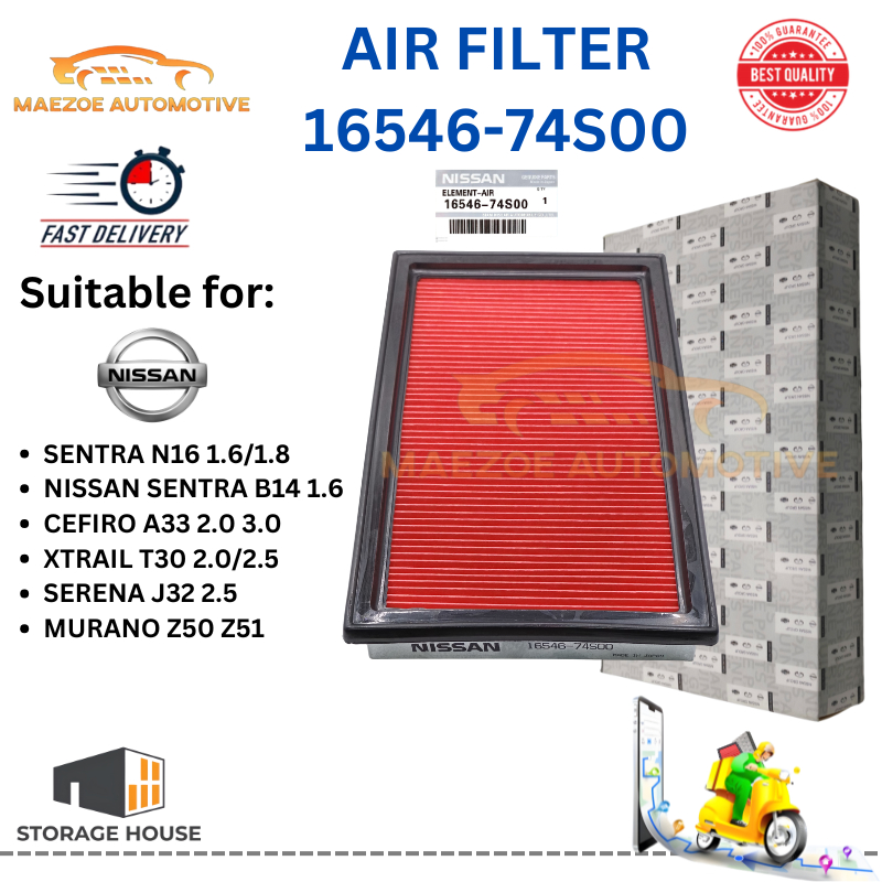 NISSAN Air Filter Sentra N16 X Trail T30 Cefiro A33 Serena C23 Teana ...
