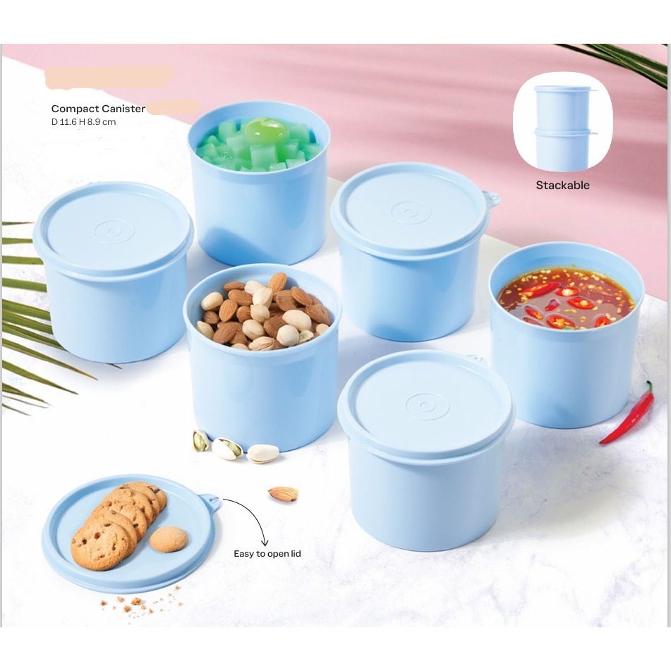 CLEARANCE!! Compact Canister (6)600ml Tupperware Brands Round Container ...