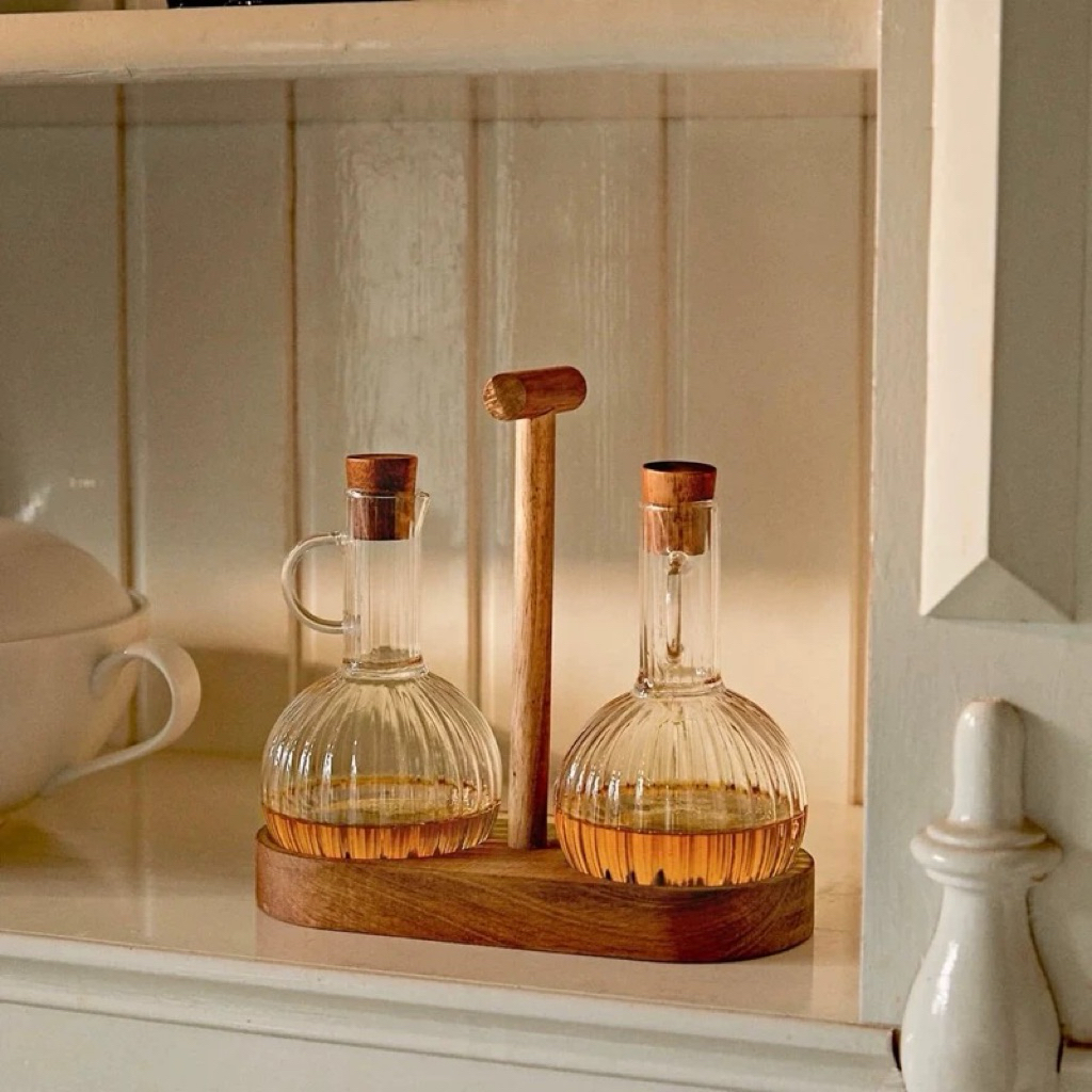 [READYSTOCK] ZARA HOME INSP oil and vinegar pot with wooden stand ...