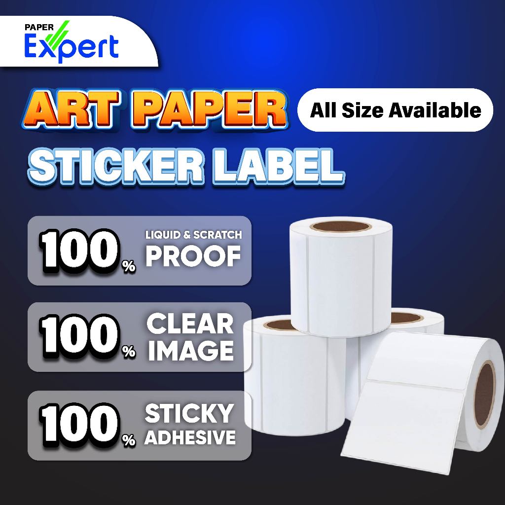 【ArtPaper】Non-Thermal Artpaper Sticker Label Roll Ink & Ribbon Required ...