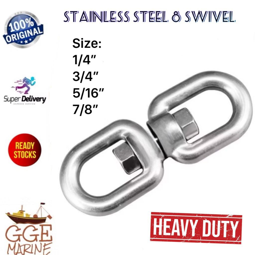 Stainless Steel 304 Double Swivel Eye Hook Inchi Size Shackle Chain ...