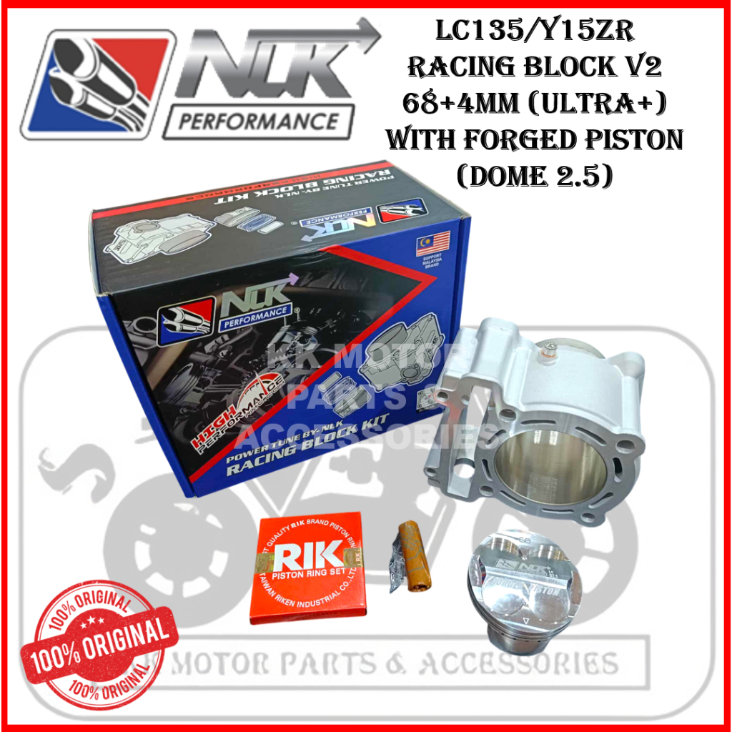 NLK PERFORMANCE LC135 Y15ZR 68+4MM V2 (ULTRA+) RACING BLOCK BLOK (DOME2 ...