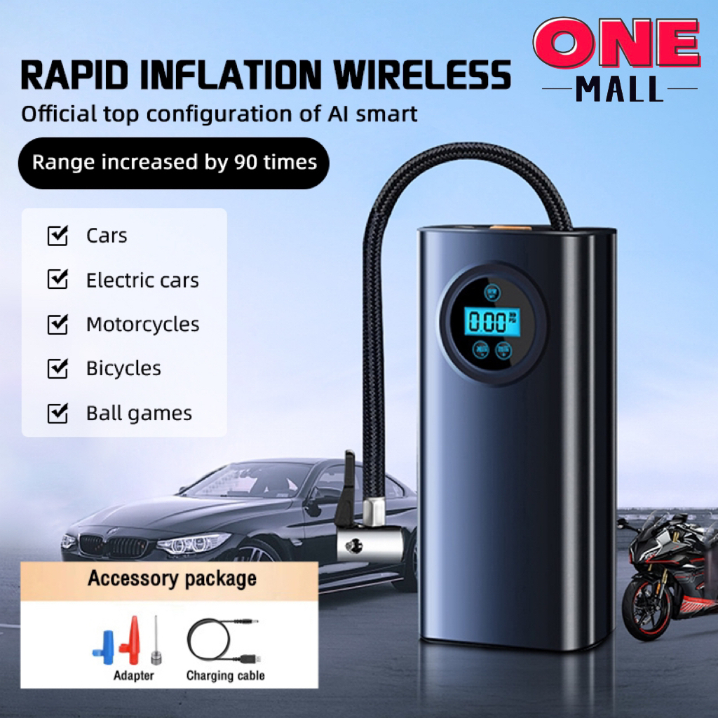 Portable Mini Electric Air Pump Tire Air Compressor Pump Inflator Smart ...