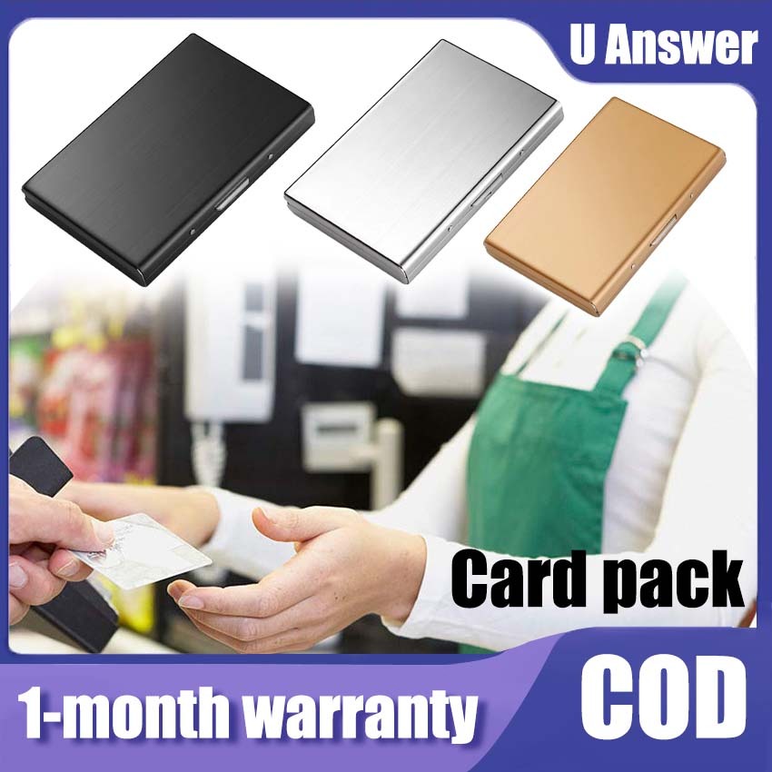 Slim Stainless Steel Card Holder Pocket Credit Card Protector Silver ...