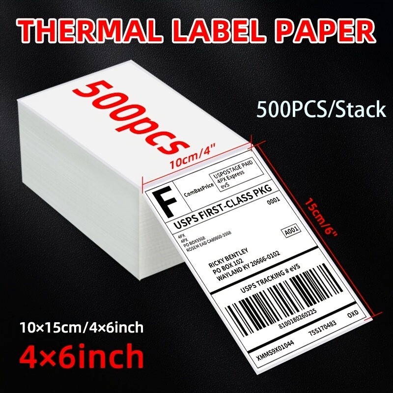 500pcs Waterproof A6 Thermal Shipping Labels 100×150mm – 350PC Roll ...