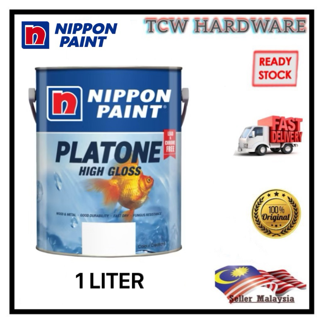 1L Nippon Paint Platone High Gloss Wood & Metal Paint Cat Kayu & Cat ...