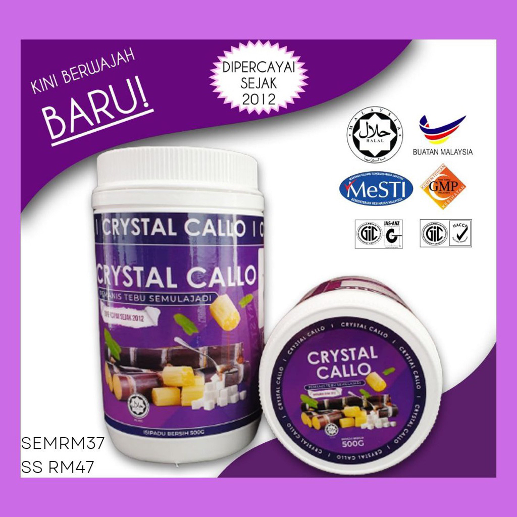 READY STOCK CRYSTAL CALLO PEMANIS SEMULA JADI TEBU HITAM KURANG KALORI ...