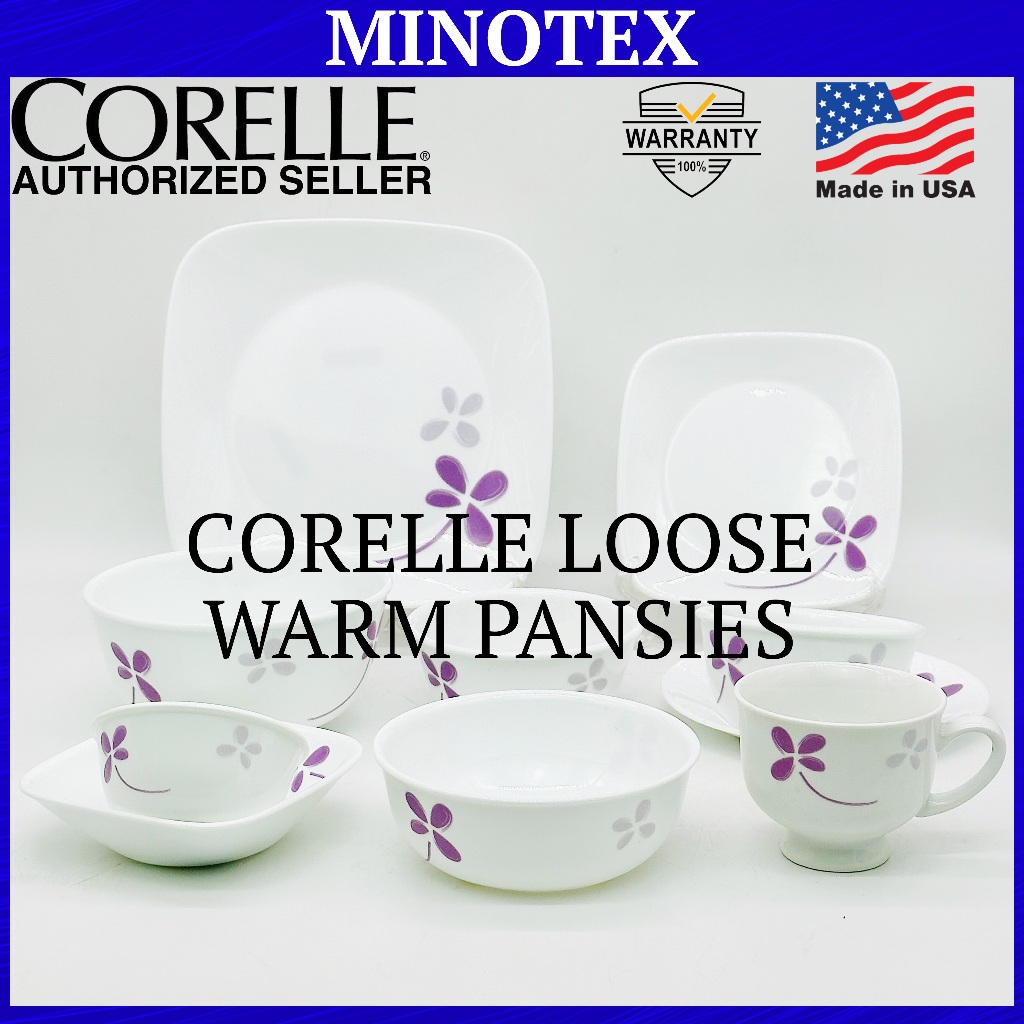 Corelle Warm Pansies Loose Piece Plate Bowl Mug | Vitrelle Glass ...