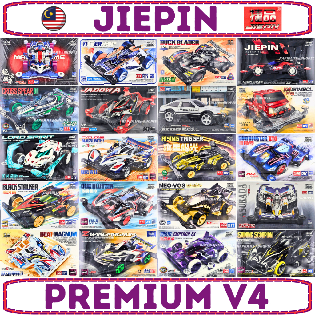 【𝗝𝗜𝗘𝗣𝗜𝗡 𝗣𝗥𝗘𝗠𝗜𝗨𝗠】JIEPIN VOL.4 MINI 4WD RACING CAR MODEL IMITATION TAMIYA ...