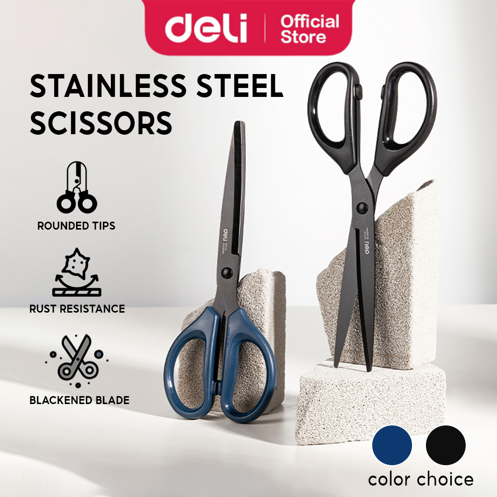 Deli Stainless Steel Office Scissor Anti Rust Blade Sharp Durable ...