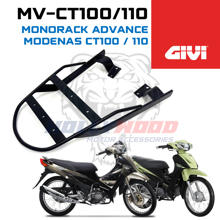 GIVI MONORACK MODENAS CT100 / CT110 + BOX GIVI TANKER ABS TOP BOX ...
