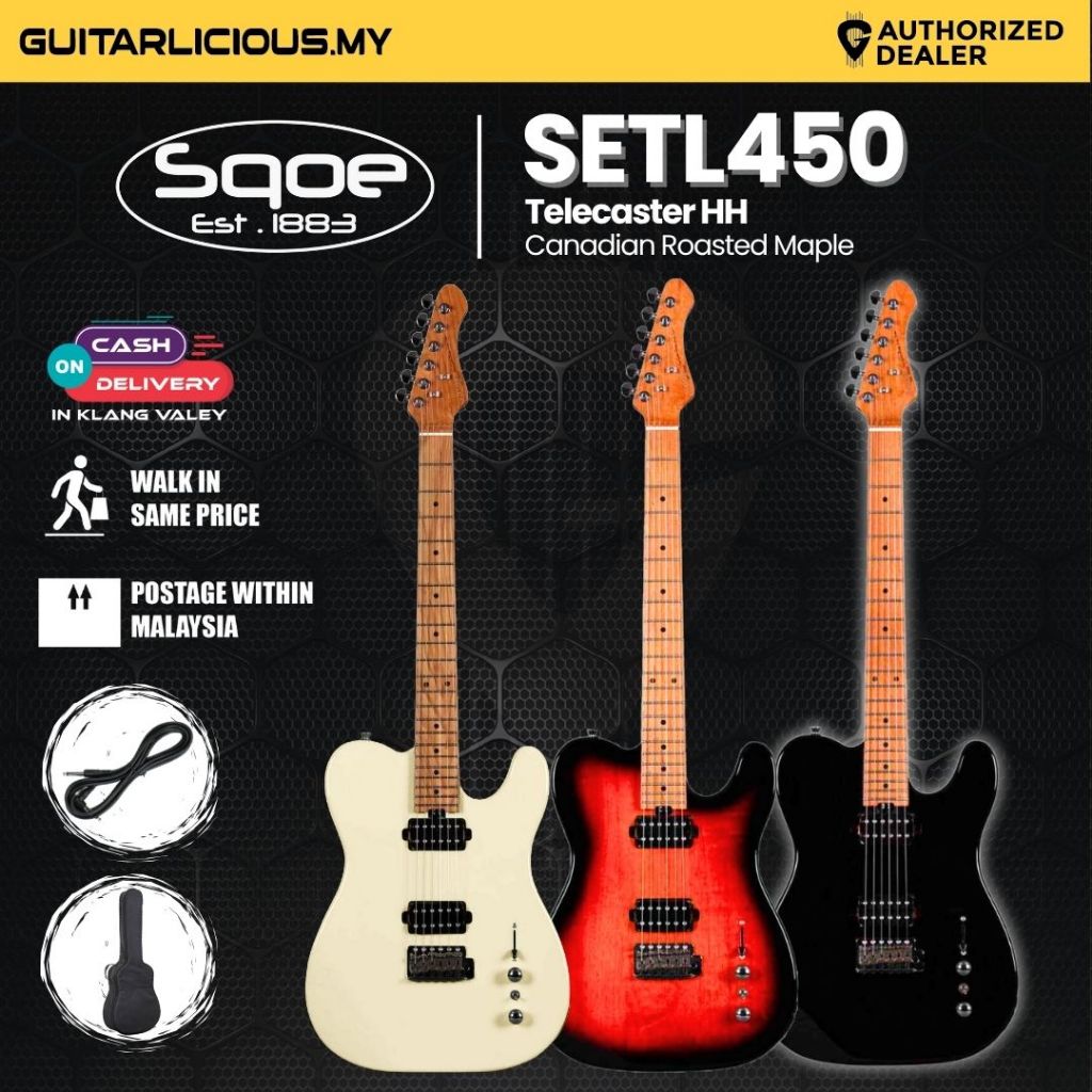SQOE SETL450 HH Canadian Roasted Maple Fretboard Telecaster with ...
