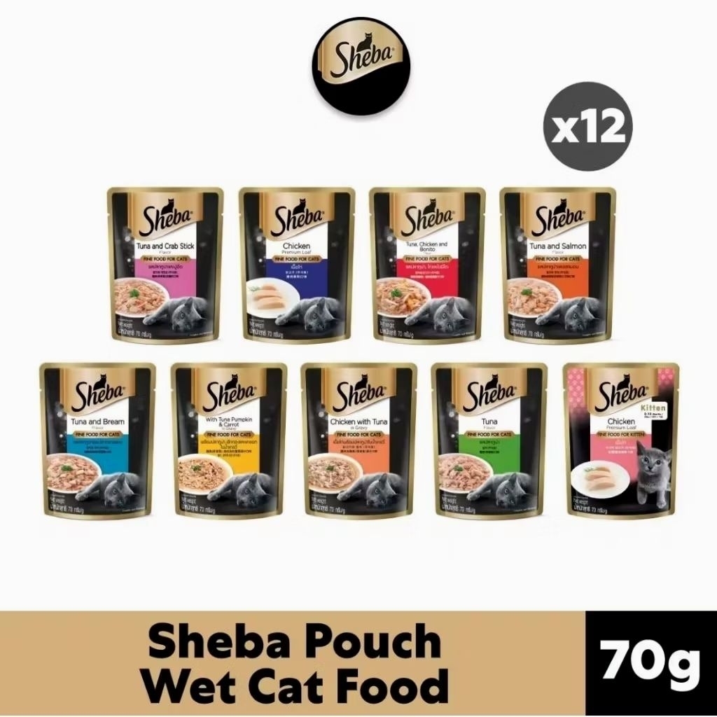 SHEBA Cat Wet Food (1Box=70g x12pouch) | Shopee Malaysia