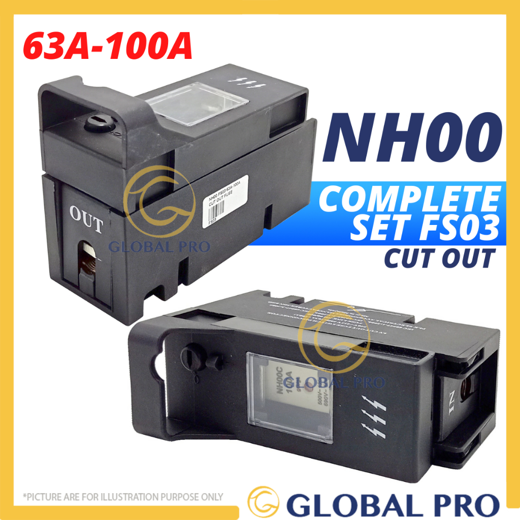 (TNB) NH00 FS03 63A-100A Cut Out Fuse Switch Disconnector Complete Set ...