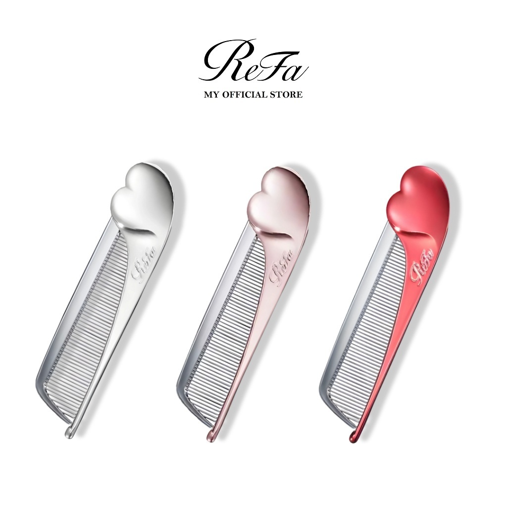 ReFa Heart Comb Aira - Silver/Rose Gold/Red | Shopee Malaysia