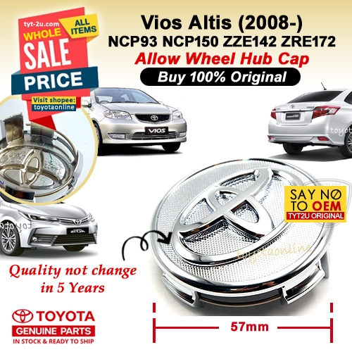 (Original) Vios Altis (2007-16) Wheel Centre Cap Hub Rim Tyre Rim 42603 ...
