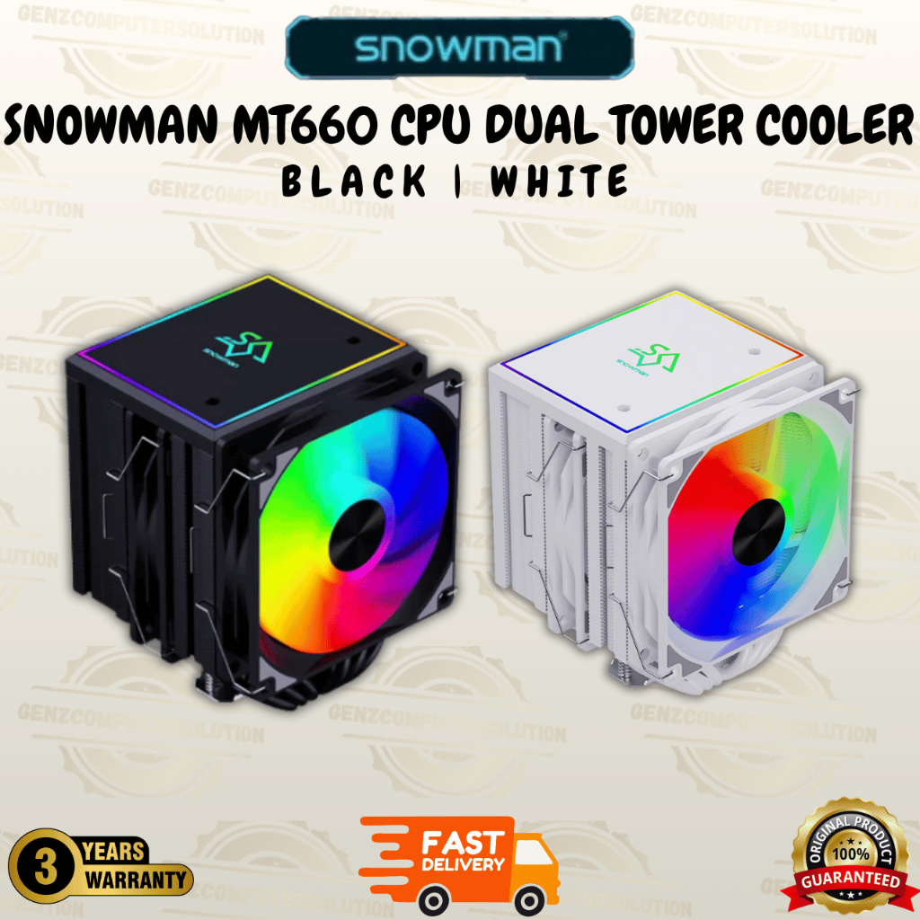 [Snowman MT660 ARGB CPU Cooler Dual Tower] 6 Heat pipes | INTEL AMD ...