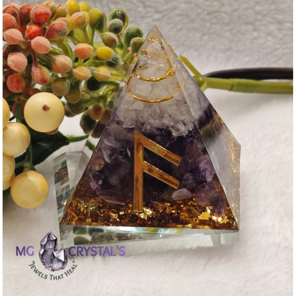 New Inspirational Messenger Rune Orgonite Pyramid for Success ...