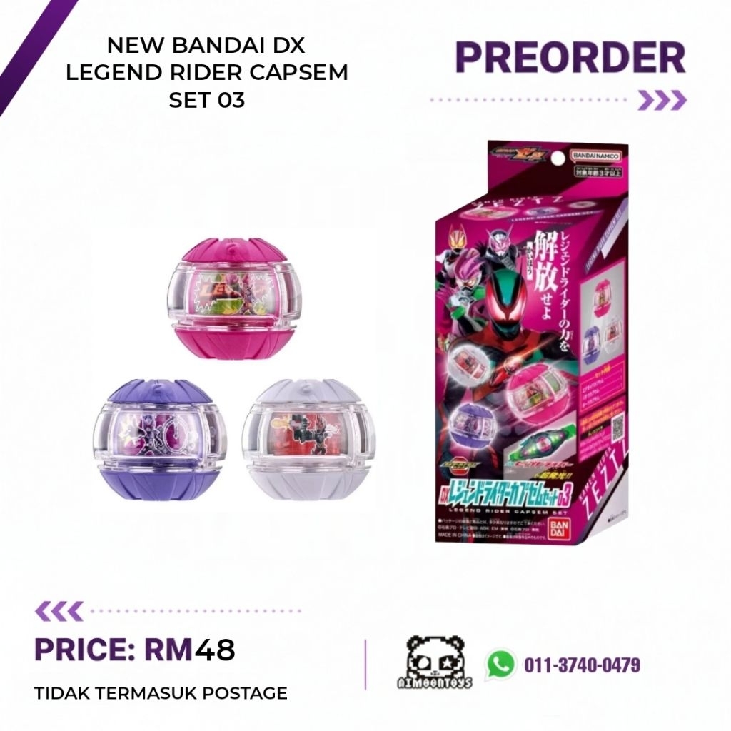 PREORDER BANDAI NEW DX Legend Rider Capsem Set 03 3 Kamen Rider Zeztz ...