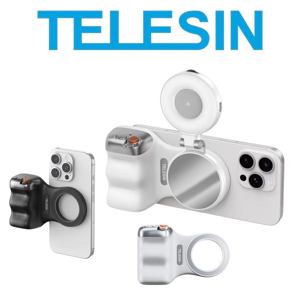TELESIN Fun Shot – Grip Magnétique Pour Smartphone Avec Poignée Amovible Et éclairage LED