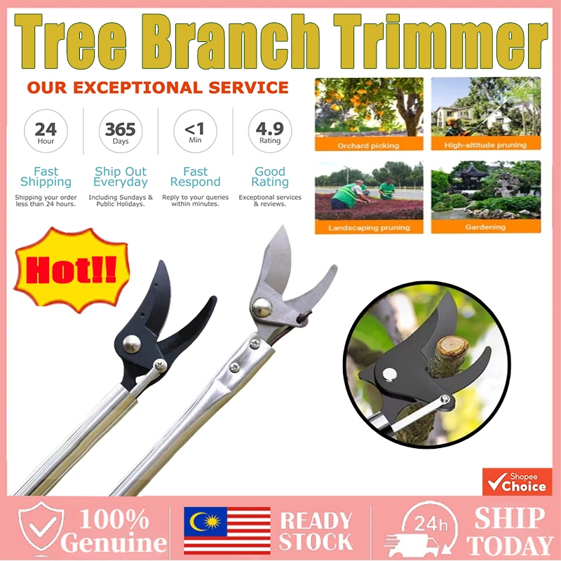🔥【Genuine Goods】Stainless Steel Extended High Branch Shears Green ...