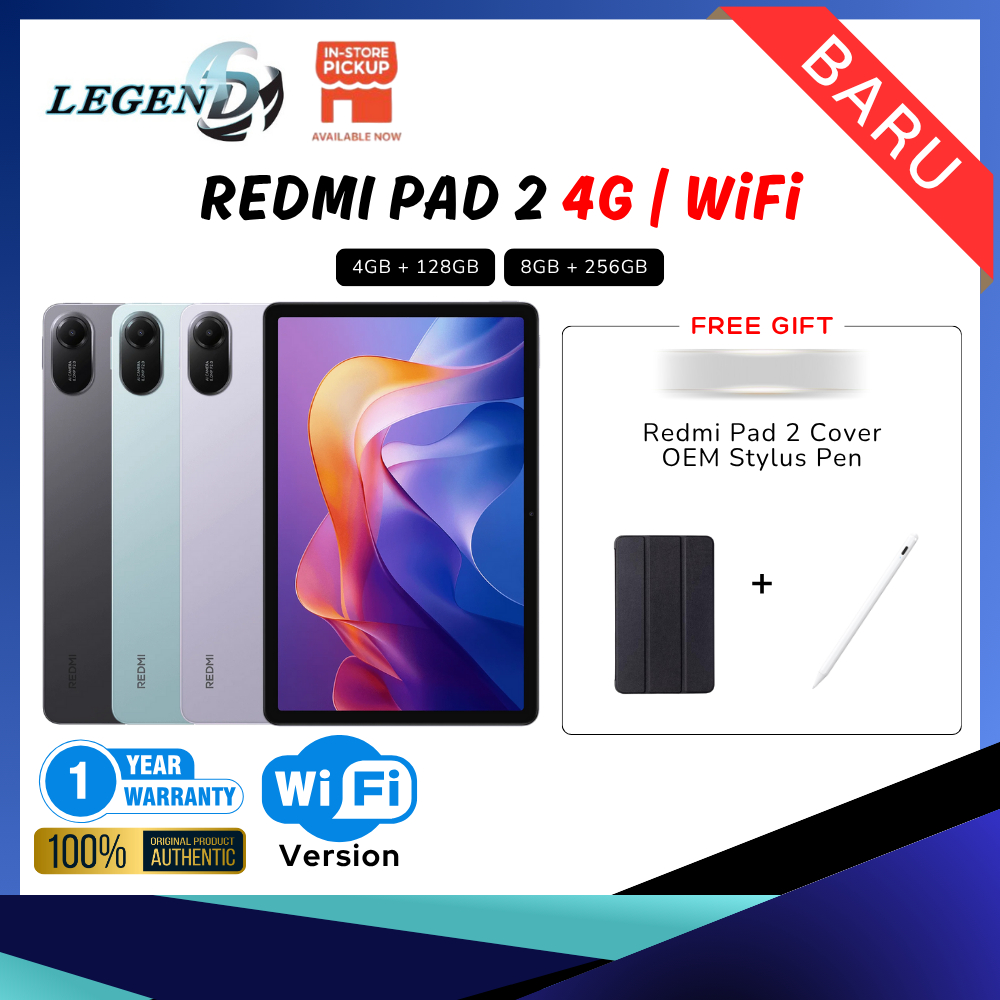 Redmi Pad 2 (4GB+128GB | 8GB+256GB) Original Tablet | 4G & WiFi Version ...